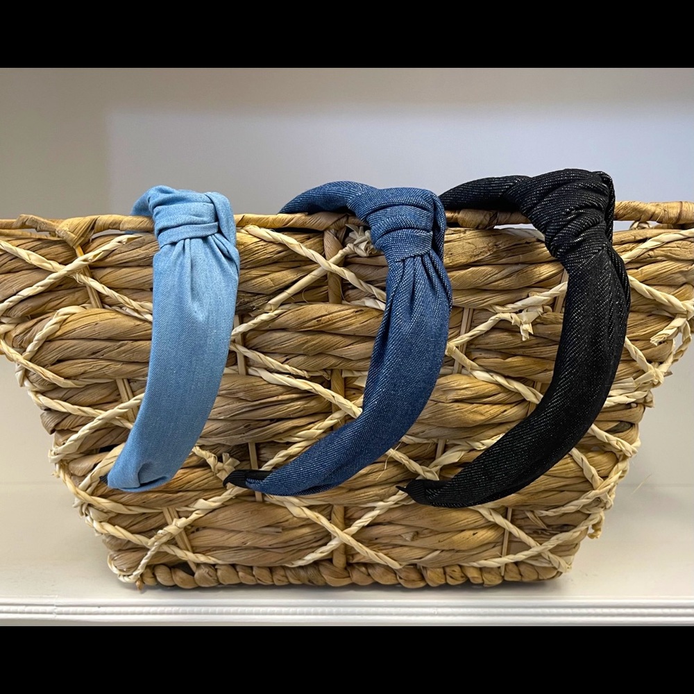 Denim TopKnot Headbands